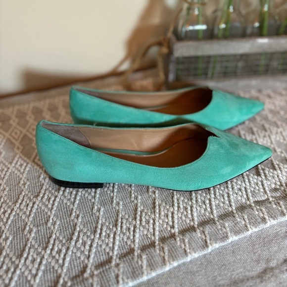 LINEA PAOLO Presta Pointed Toe Flat In Aqua Suede Women’s Size 5 1/2 - Picture 5 of 10